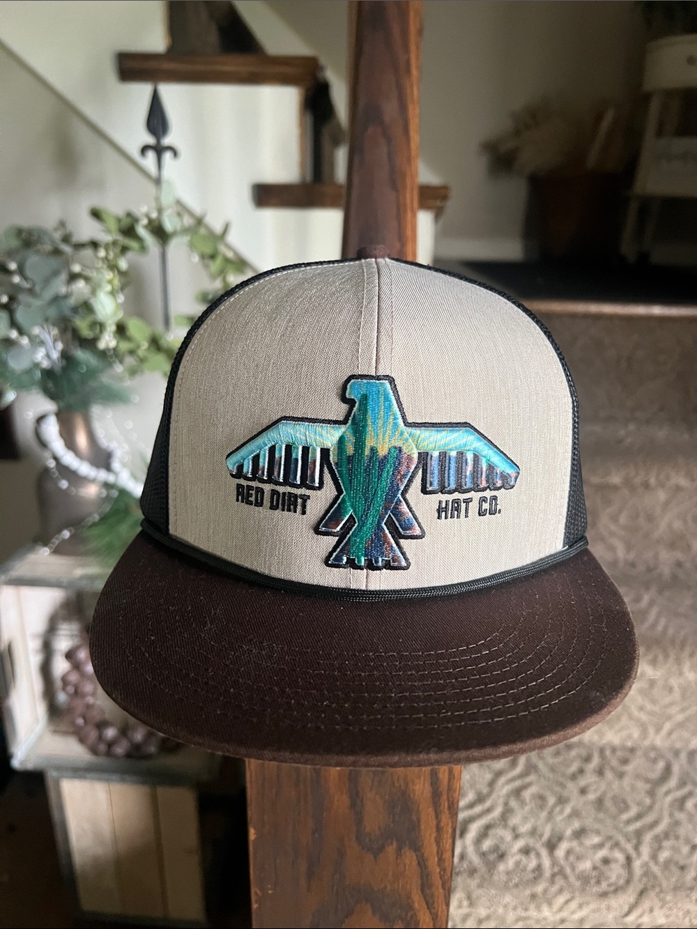 New Men’s Red Dirt Hat Co. Thunderbird Trucker Hat Embroidered Western